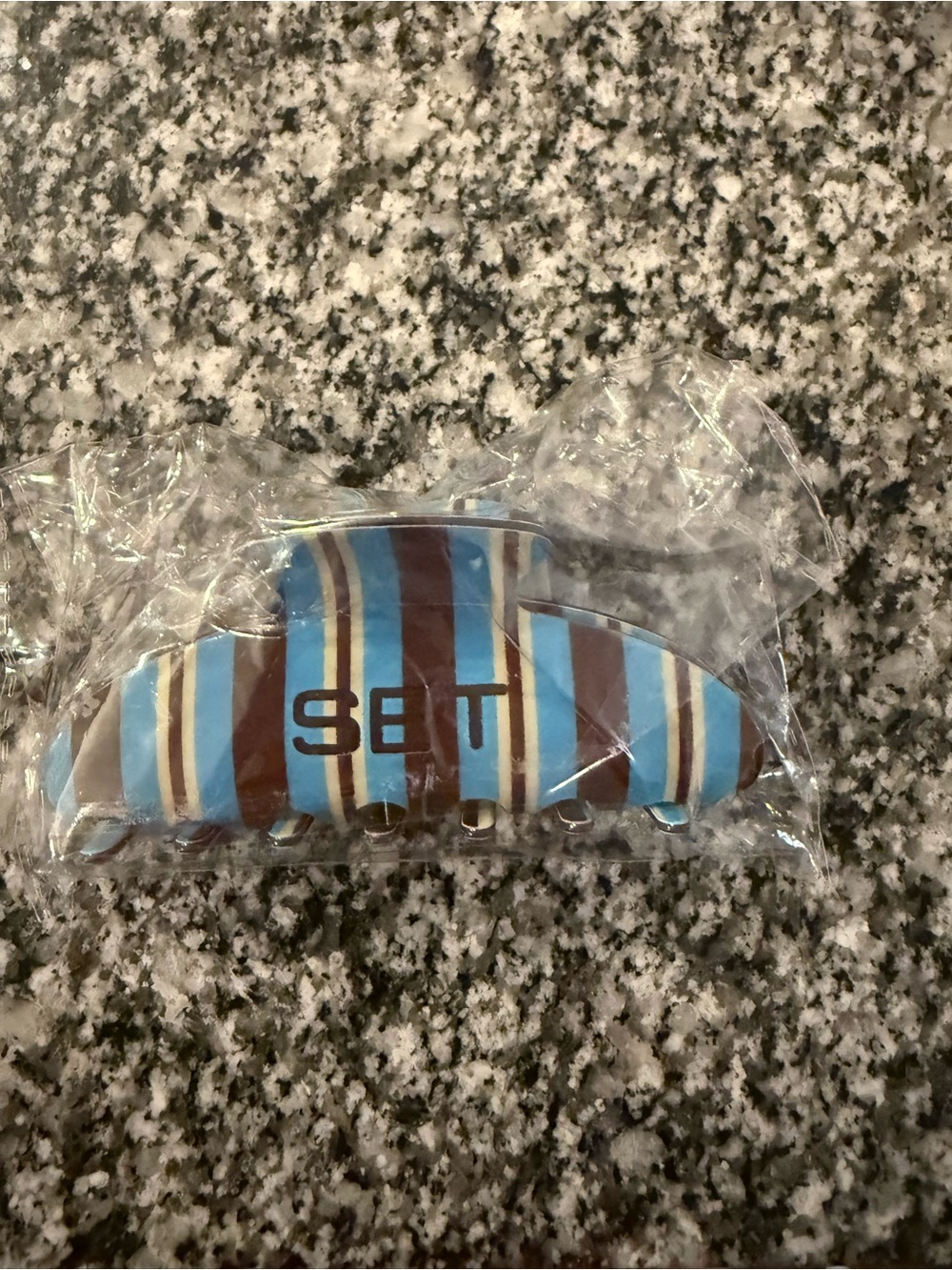 Set active Blue & Brown Striped Hair Clip NWT sold out color